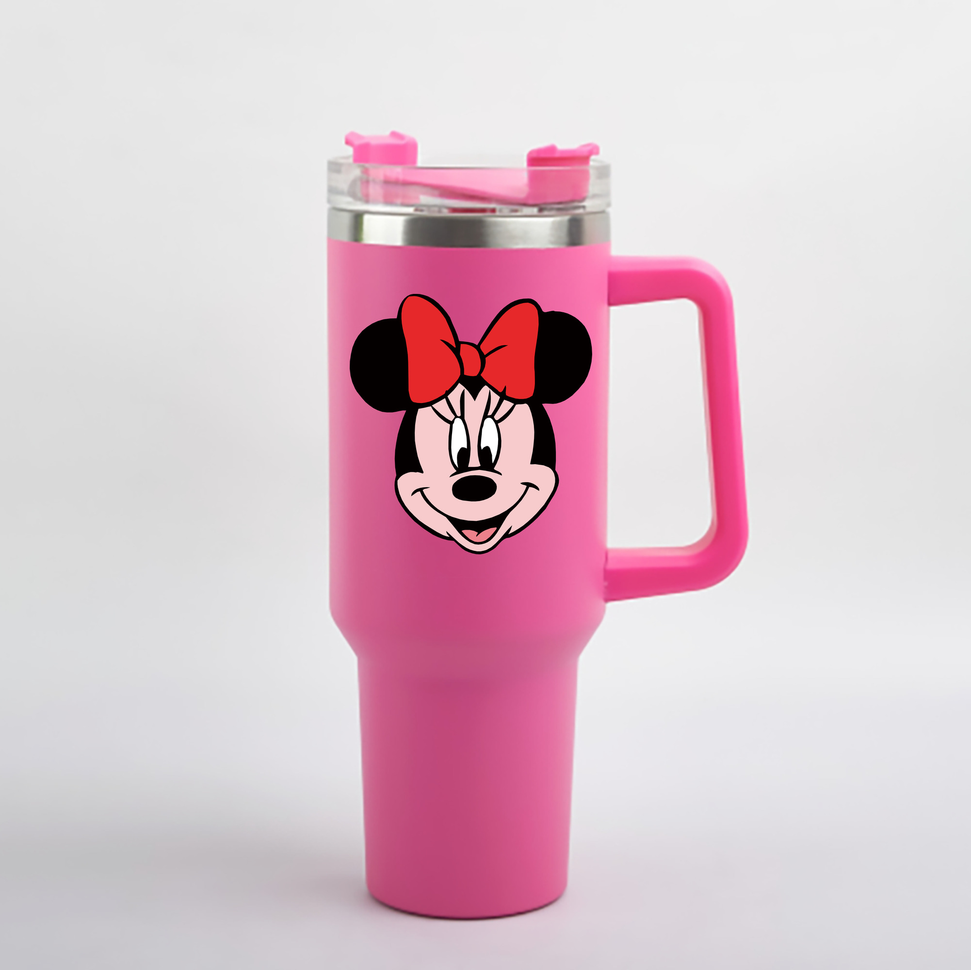 （画像用） ミッキーマウス Mickey Mouse 1200mL車用タンブラー - クリスタルステッカー（プラスチックストロー付き）